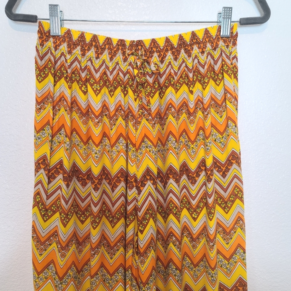 SWF Brisk Wide Leg Pants In Sol Chevron Yellow Size Small - Picture 3 of 8